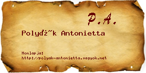 Polyák Antonietta névjegykártya